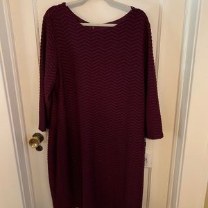 NWT Calvin Klein Textured Burgundy Shift
